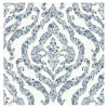 Blue Floral Damask Pattern Peel & Stick Wallpaper