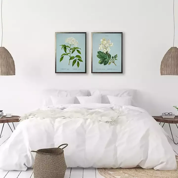 Blue Floral Diagram I Framed Art Prints, Set of 2