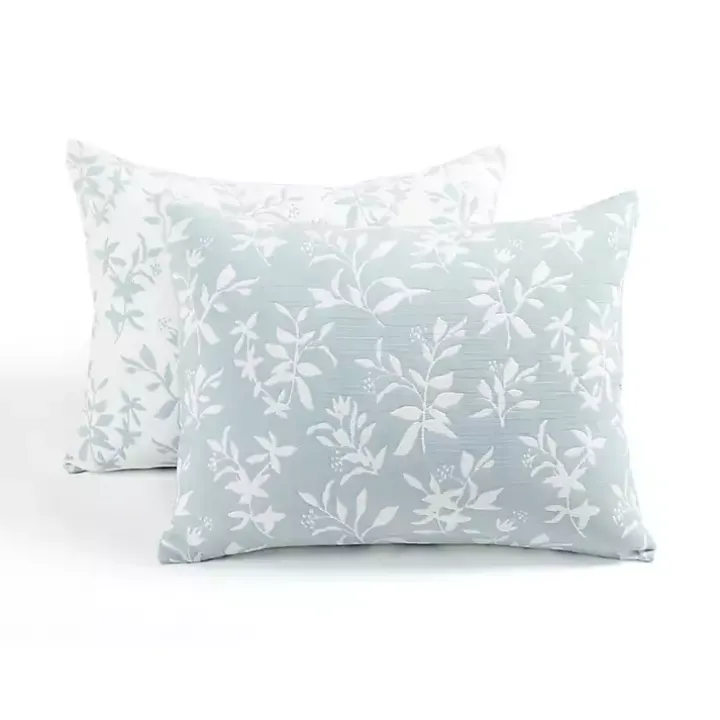 Blue Floral Reversible 3-pc. King Quilt Set