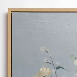Blue Floral Still Life Framed Canvas Art Print