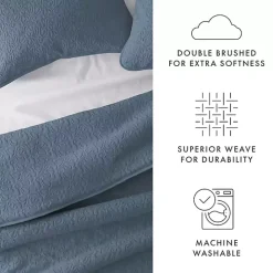 Blue Floral Stitch 3-pc. King Quilt Set