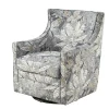 Blue Floral Swivel Mica Glider Accent Chair