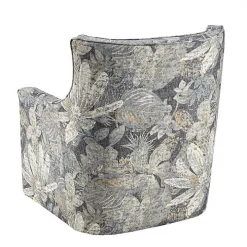 Blue Floral Swivel Mica Glider Accent Chair