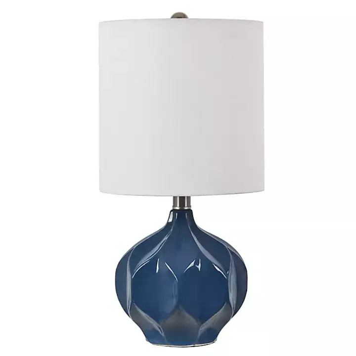 Blue Glazed Geometric Table Lamp