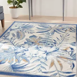 Blue Grand Leaf Coastal Area Rug, 5x7