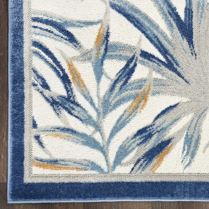 Blue Grand Leaf Coastal Area Rug, 5x7
