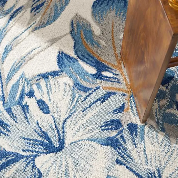 Blue Grand Leaf Coastal Area Rug, 5x7