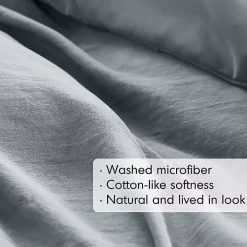 Blue Gray Pleated Grid 3-pc. Queen Comforter Set