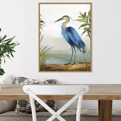 Blue Heron Framed Canvas Art Print