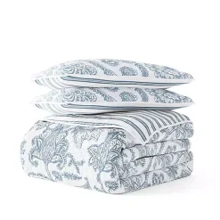 Blue Jacobean Reversible 2-pc. Twin Quilt Set