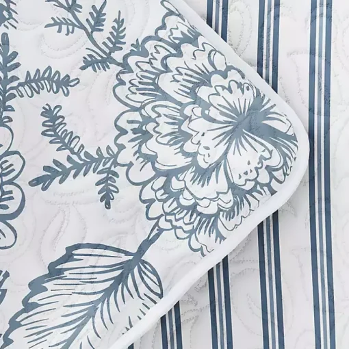 Blue Jacobean Reversible 2-pc. Twin Quilt Set