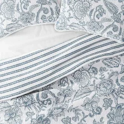 Blue Jacobean Reversible 2-pc. Twin Quilt Set