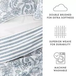Blue Jacobean Reversible 2-pc. Twin Quilt Set