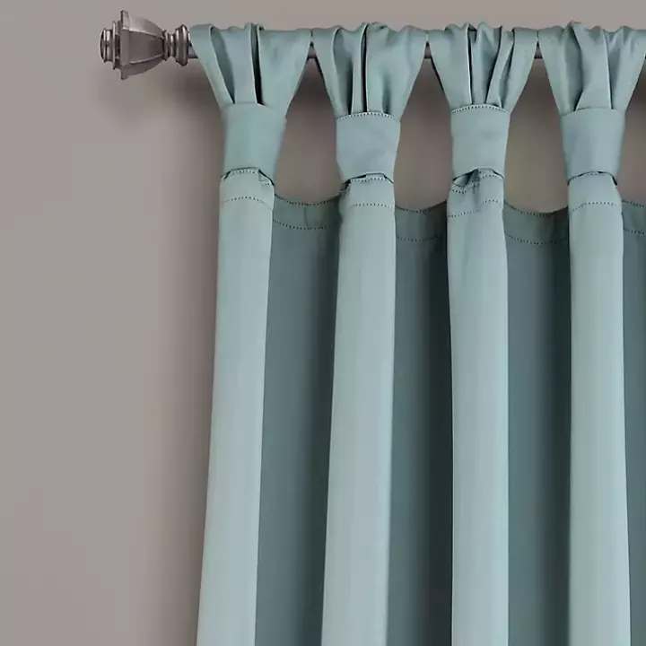 Blue Knotted Curtain Panel Set, 84 in.