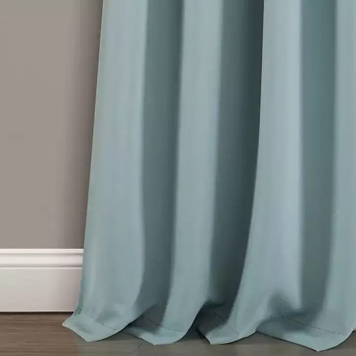 Blue Knotted Curtain Panel Set, 95 in.
