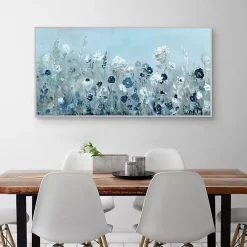 Blue Light Garden Framed Canvas Art Print