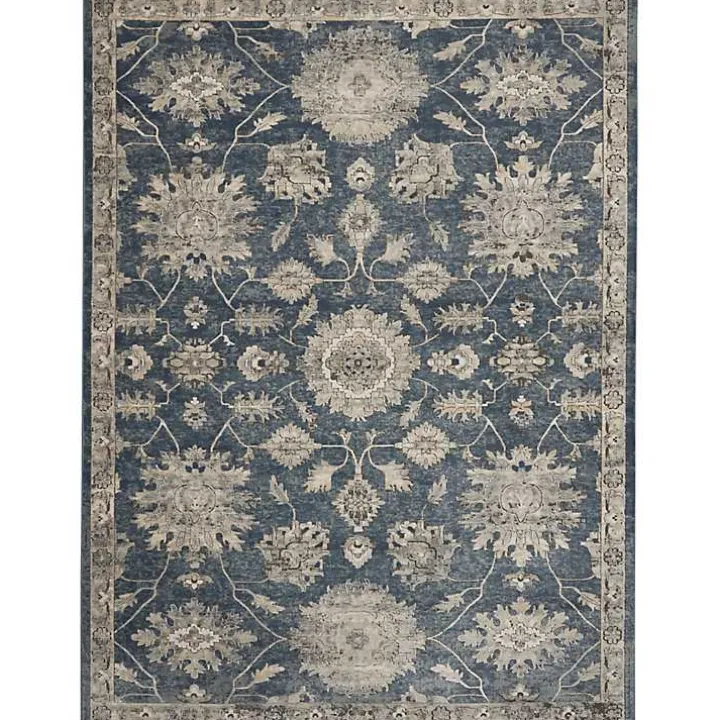 Blue Lush Vines Area Rug, 8x10