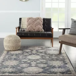 Blue Lush Vines Area Rug, 5x7