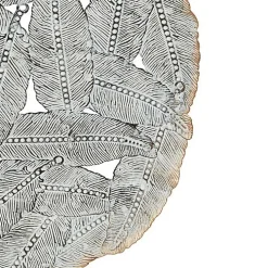 Blue Metal Feather Round Wall Plaques, Set of 3