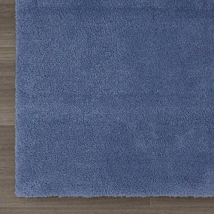 Blue Plush Microfiber Bath Mat, 20x24