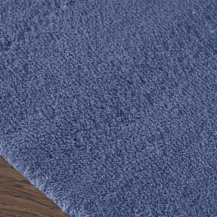 Blue Plush Microfiber Bath Mat, 20x24