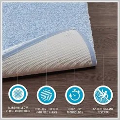 Blue Plush Microfiber Bath Mat, 20x24