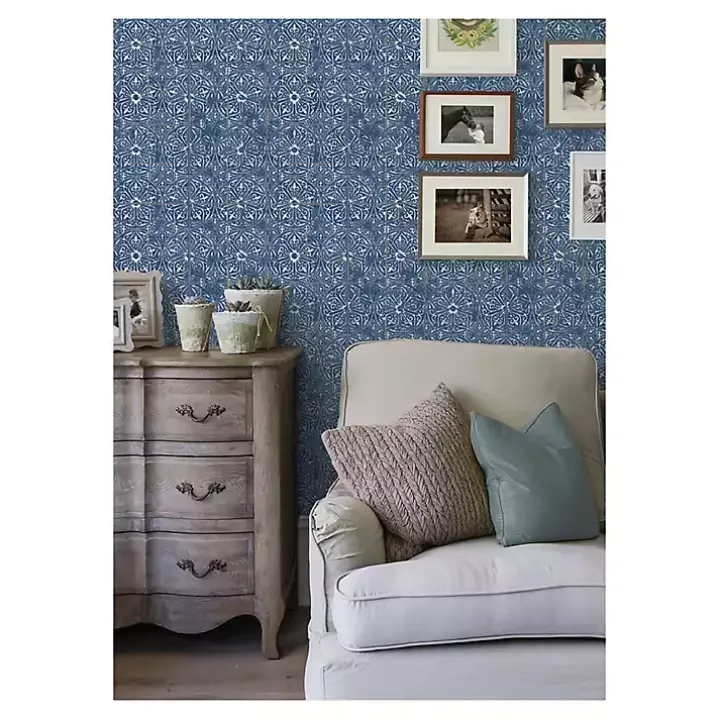 Blue Provincial Tiles Peel & Stick Wallpaper
