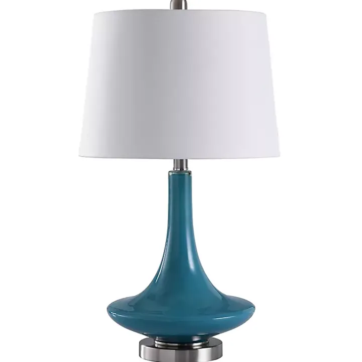 Blue Retro Glass Table Lamp