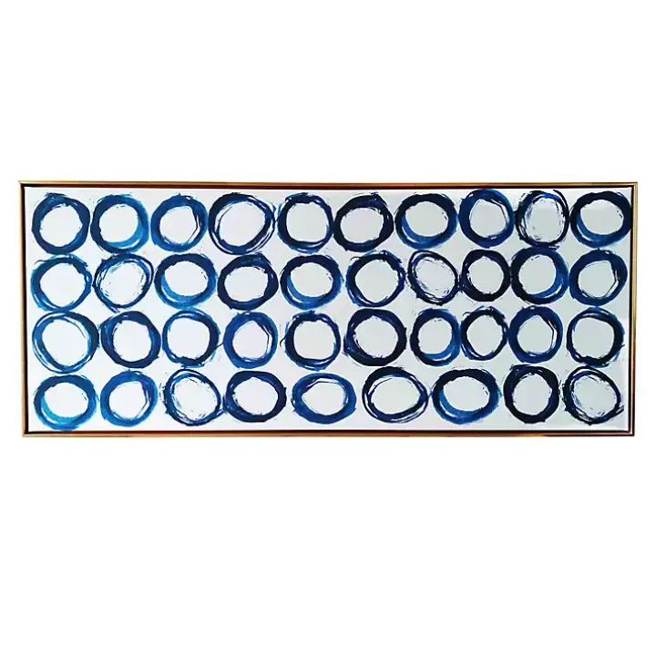 Blue Rings Framed Canvas Art Print