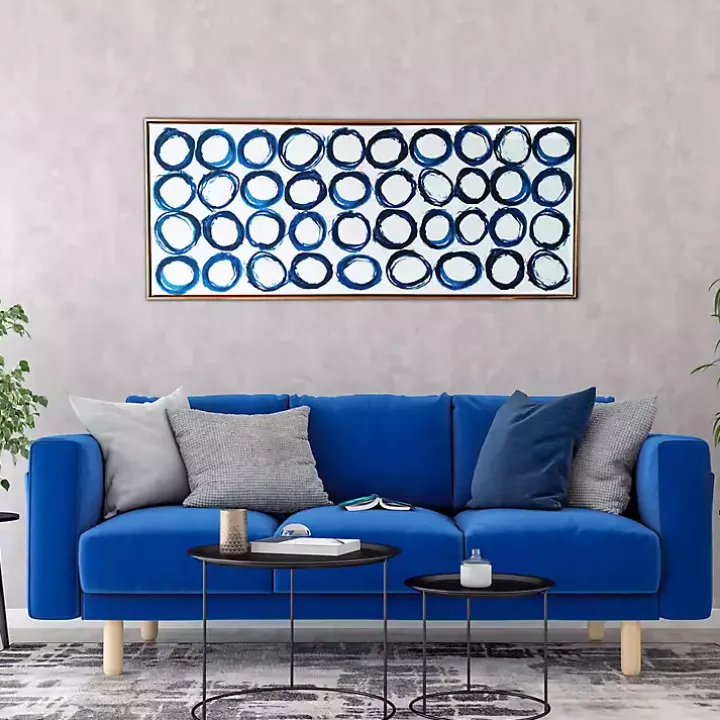 Blue Rings Framed Canvas Art Print