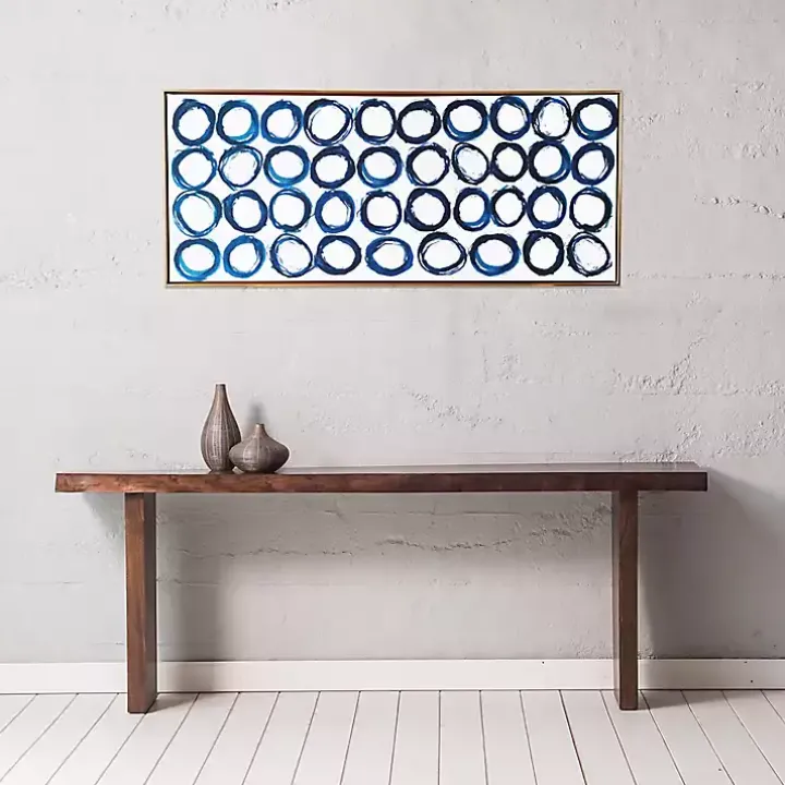 Blue Rings Framed Canvas Art Print