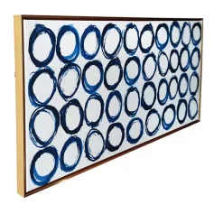 Blue Rings Framed Canvas Art Print