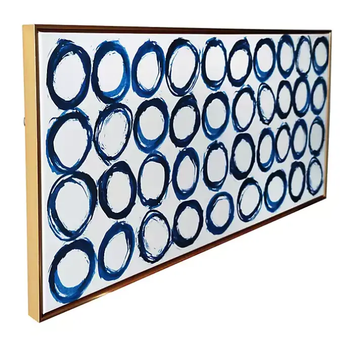 Blue Rings Framed Canvas Art Print