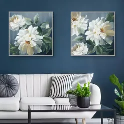 Blue Secret Garden Framed Canvas Art Print