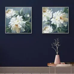 Blue Secret Garden Framed Canvas Art Print