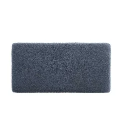 Blue Sherpa & Walnut Rectangle Storage Ottoman