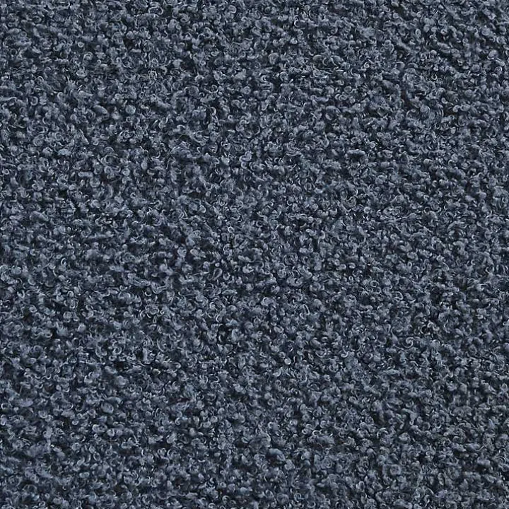 Blue Sherpa & Walnut Rectangle Storage Ottoman