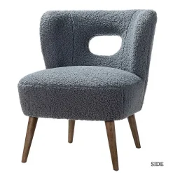 Blue Sherpa Barrel Accent Chair