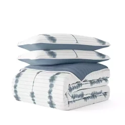 Blue Shibori Reversible 3-pc. King Quilt Set