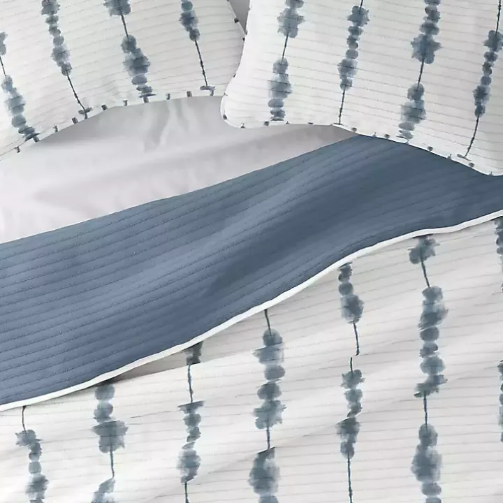 Blue Shibori Reversible 3-pc. King Quilt Set