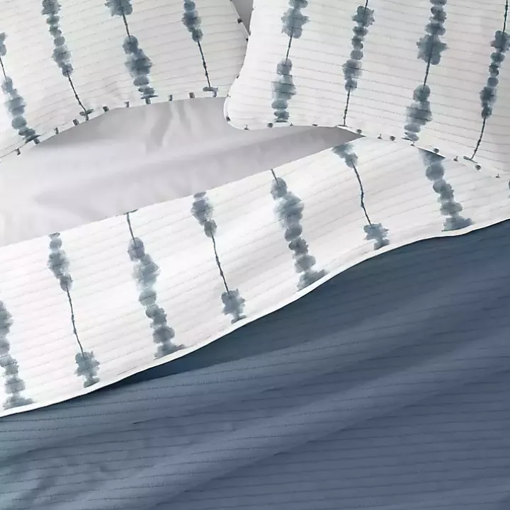 Blue Shibori Reversible 3-pc. King Quilt Set