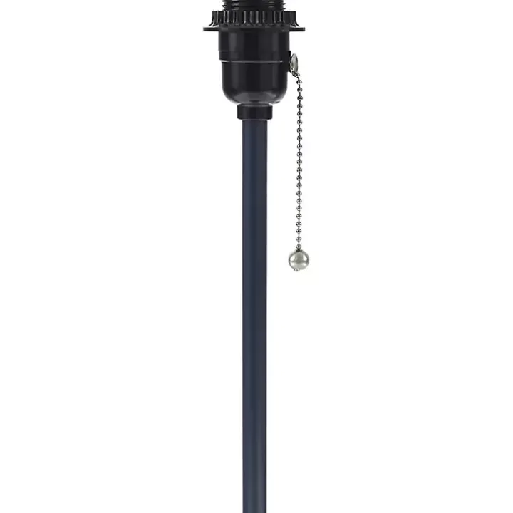 Blue Sirocco Table Lamp with Rattan Shade