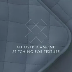 Blue Stitched Diamond 3-pc. King Quilt Set