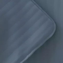 Blue Stitched Stripes 3-pc. Queen Quilt Set