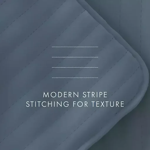 Blue Stitched Stripes 2-pc. Twin Quilt Set
