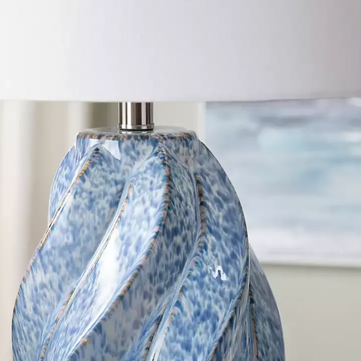 Blue Swirl Ceramic Table Lamp