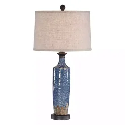Blue Textured Ceramic Table Lamp
