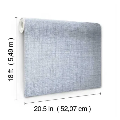 Blue Textured Faux Fabric Peel & Stick Wallpaper