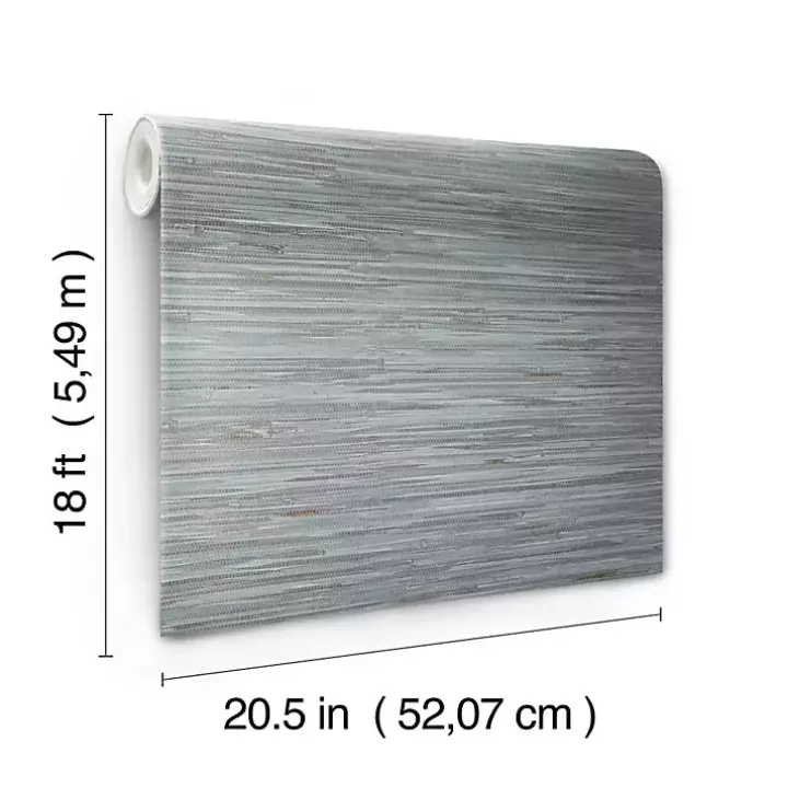 Blue Textured Grassweave Peel & Stick Wallpaper