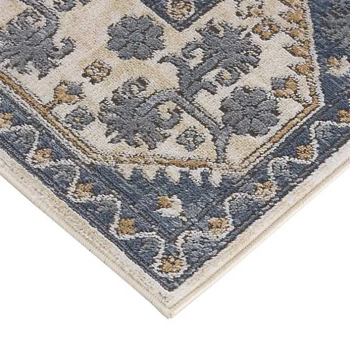 Blue Tile Border Area Rug, 8x10